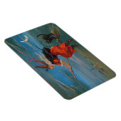 ハロウィンの夜に黒猫に乗って飛ぶ魔女 マグネット (右側)