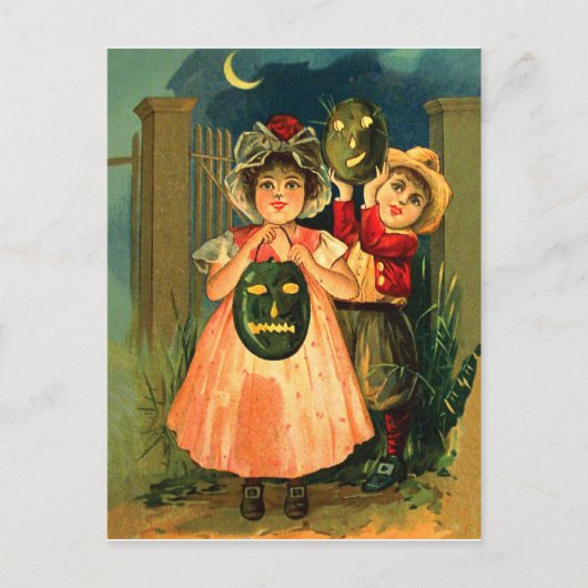 ハロウィンの夜のお菓子をくれなきゃイタズラしちゃうぞ ポストカード (正面)