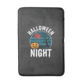 ハロウィンの夜のかぼちゃの木ベクター バスマット (正面縦)