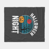 ハロウィンの夜のかぼちゃの木ベクター フリースブランケット (正面(横))