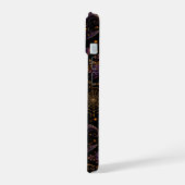 ハロウィンの夜のカボチャと幽霊のパターンアート iPhone 15ケース (左側面)