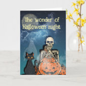 ハロウィンの夜の不思議 カード (黄色い花)