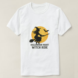 ハロウィンの夜の魔女の騎乗 Tシャツ