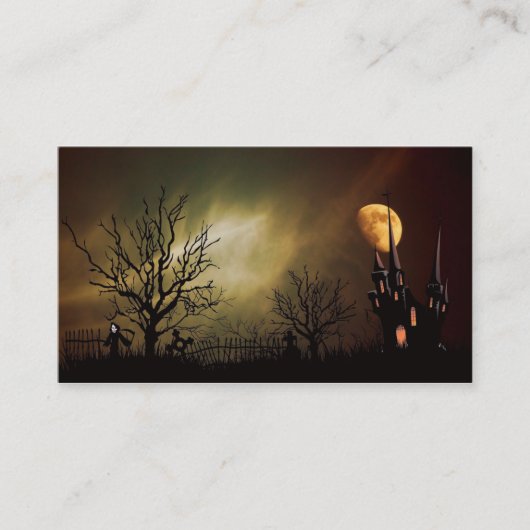 ハロウィンの夜間営業カード 名刺 (正面)