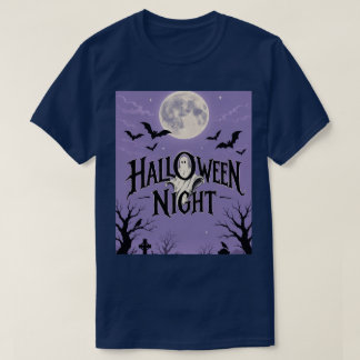 ハロウィンの夜 ゴースト ムーン 墓場 Tシャツ