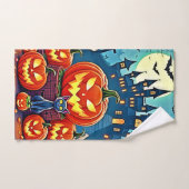 ハロウィンの夜:スリリングな楽しいアート バスタオルセット (ハンドタオル)
