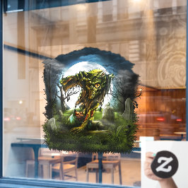 ハロウィンの夜、ゾンビが蘇る満月の墓場 ウィンドウサイン