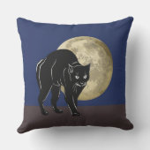 ハロウィンの夜、満月に徘徊する黒猫 アウトドアクッション (裏面)