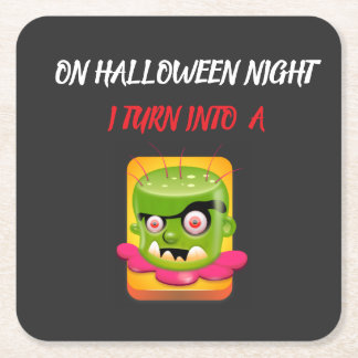 ハロウィンの夜、私はA-SQUARE紙のコースターに変身 スクエアペーパーコースター