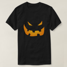 ハロウィンの大きな口のカボチャの顔 Tシャツ