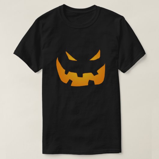 ハロウィンの大きな口のカボチャの顔 Tシャツ (デザイン正面)