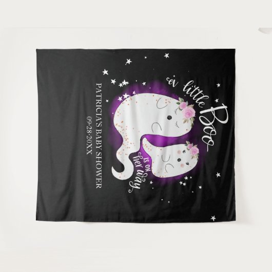 ハロウィンの女の子ベイビーシャワーの背景 タペストリー (正面(横))