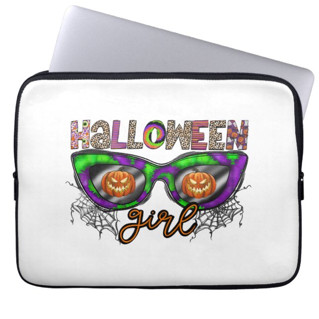 ハロウィンの女の子 ラップトップスリーブ (正面)