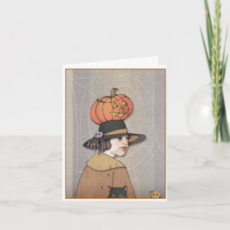 ハロウィンの女性 カード