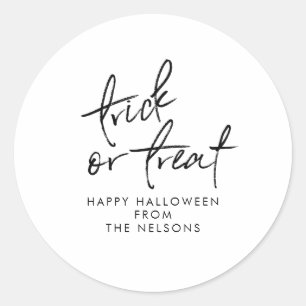 ハロウィンの好意の御馳走はステッカーの原稿のフォントに付けます ラウンドシール