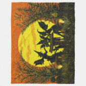 ハロウィンの妖精の魔法使い毛布 フリースブランケット (正面)