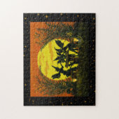 ハロウィンの妖精の魔法使い、お茶会 ジグソーパズル (縦)