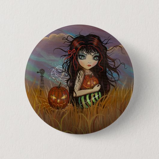 ハロウィンの妖精 ピンバックボタン 缶バッジ (正面)