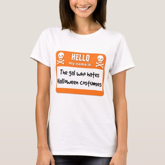 ハロウィンの嫌なやつ ハロウィンコスチューム 名札 Tシャツ (正面)