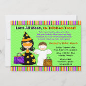 ハロウィンの子供のハロウィンのトリック・オア・トリートのパーティー 招待状 (正面)