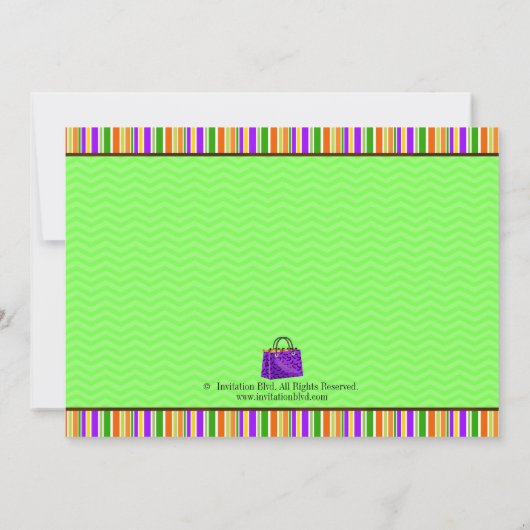 ハロウィンの子供のハロウィンのトリック・オア・トリートのパーティー 招待状 (裏面)