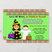 ハロウィンの子供のハロウィンのトリック・オア・トリートのパーティー 招待状 (正面/裏面)