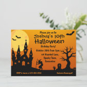 ハロウィンの子供の誕生日パーティー 招待状 (スタンド正面)