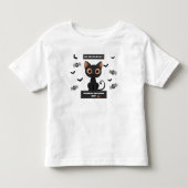 ハロウィンの子供服 - おばけみたいなかわいい黒猫 トドラーTシャツ (正面)