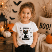 ハロウィンの子供服 - おばけみたいなかわいい黒猫 トドラーTシャツ