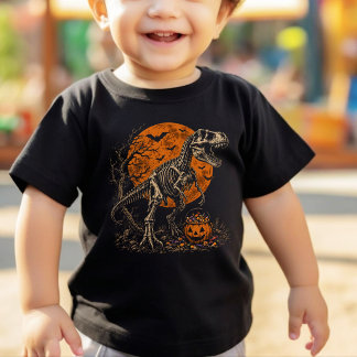 ハロウィンの子供服 スケルトン かぼちゃ 少年 Tシャツ