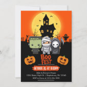 ハロウィンの子供用 フランケンシュタイン ミイラ 死神 パーティーグッズ 招待状 (正面)