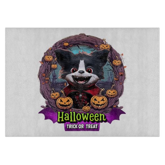 ハロウィンの子犬のコスチューム カッティングボード (正面)