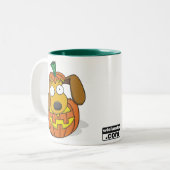 ハロウィンの子犬のマグ ツートーンマグカップ (正面左)