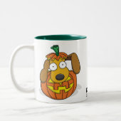 ハロウィンの子犬のマグ ツートーンマグカップ (左)