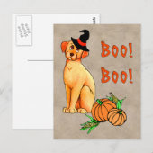 ハロウィンの子犬 ポストカード (正面/裏面)