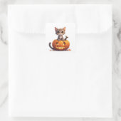 ハロウィンの子猫のかぼちゃの飾り 🎃 スクエアシール (バッグ)