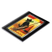 ハロウィンの子猫 座っている魔女の帽子 ノートブック (左側)