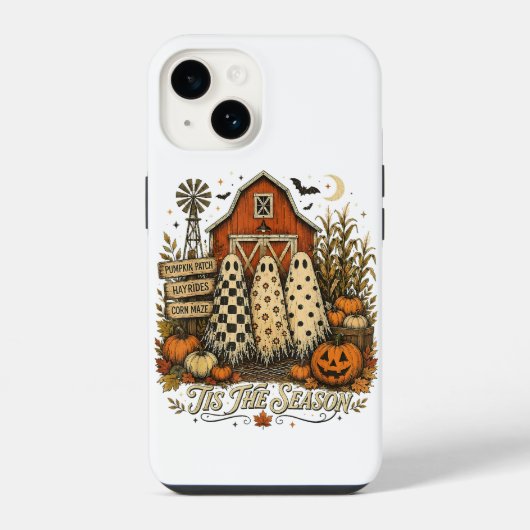 ハロウィンの季節　秋　オバケ iPhoneケース (裏面)