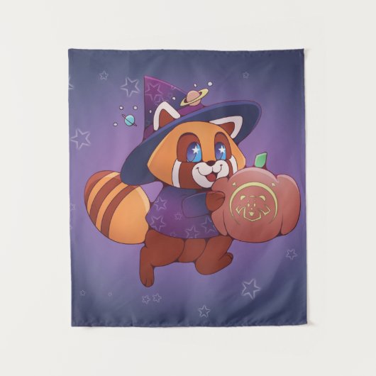 ハロウィンの宇宙パンダ タペストリー (正面)