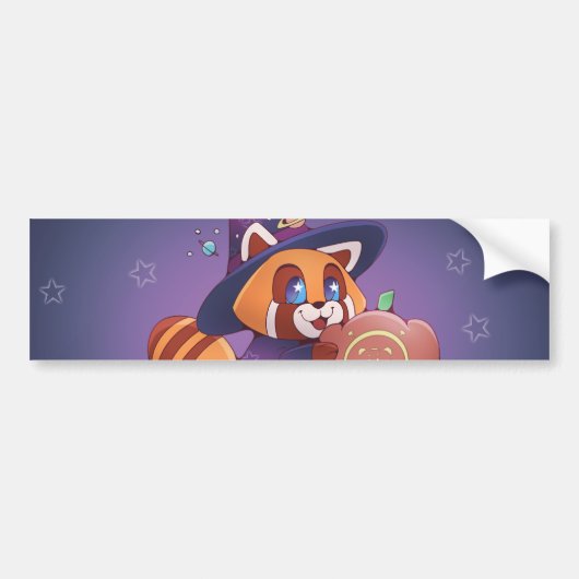 ハロウィンの宇宙パンダ バンパーステッカー (正面)