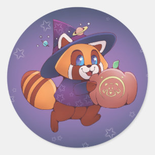 ハロウィンの宇宙パンダ ラウンドシール