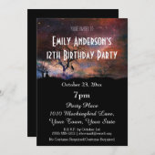 ハロウィンの宇宙誕生日 招待状 (正面/裏面)