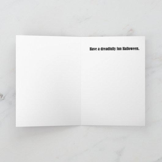 ハロウィンの安っぽい犯罪小説のおもしろいな挨拶状 カード (内部)