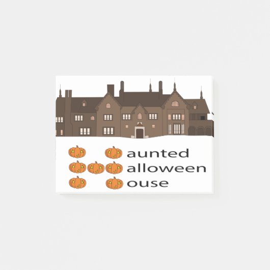 ハロウィンの家のカボチャのお化け ポストイット (正面)