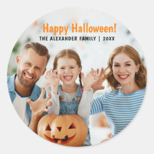 ハロウィンの家族写真  ラウンドシール