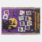 ハロウィンの家族思い出フォトコラージュ スローブランケット (正面)