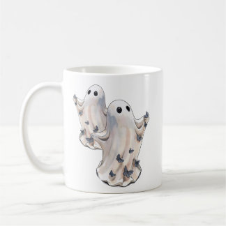 ハロウィンの小さな蝶と幽霊 コーヒーマグカップ