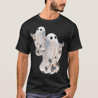 ハロウィンの小さな蝶と幽霊 Tシャツ