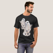 ハロウィンの小さな蝶と幽霊 Tシャツ (正面フル)