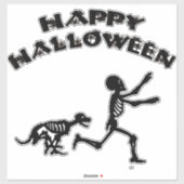 ハロウィンの少年と犬 シール (シート)